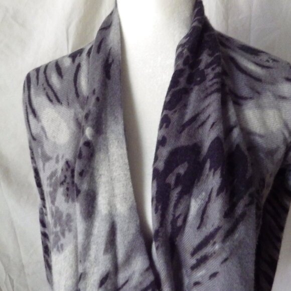 Cashmere Sweater/ Neiman Marcus / Open Cardigan/ Animal Print - Picture 2 of 5